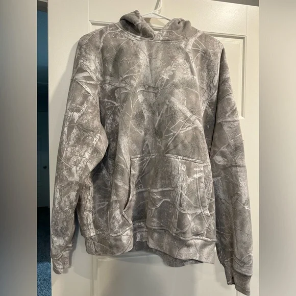 Abercrombie & fitch Essential Popover Hoodie, Light Gray Camo, camo hoodie - Picture 2 of 8